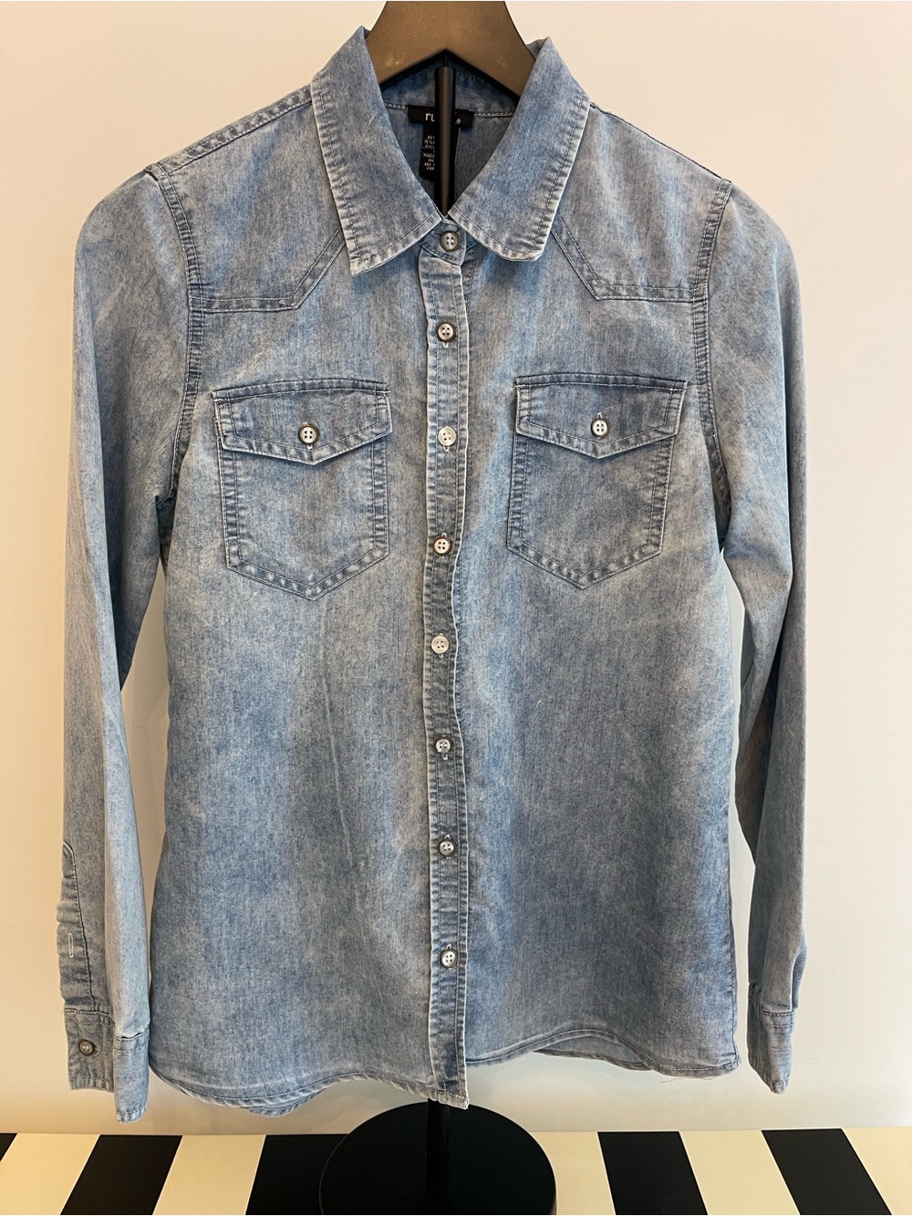 Blue Wash Denim Jean Button-Up Shirt Rue 21